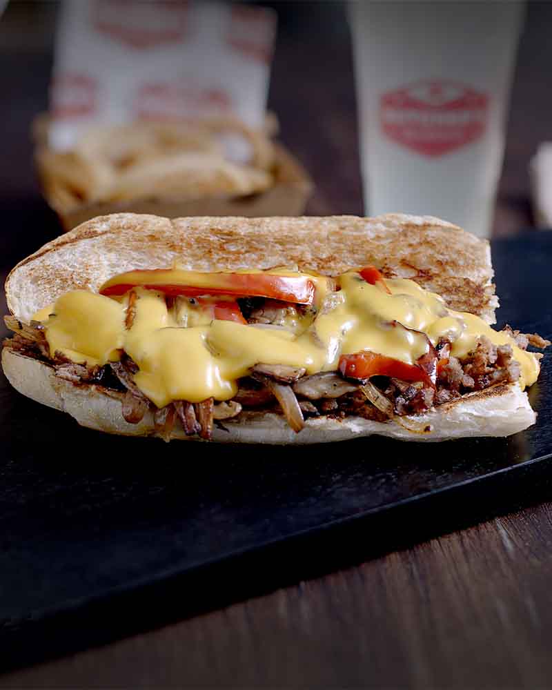 Toasted sandwich with melted cheese